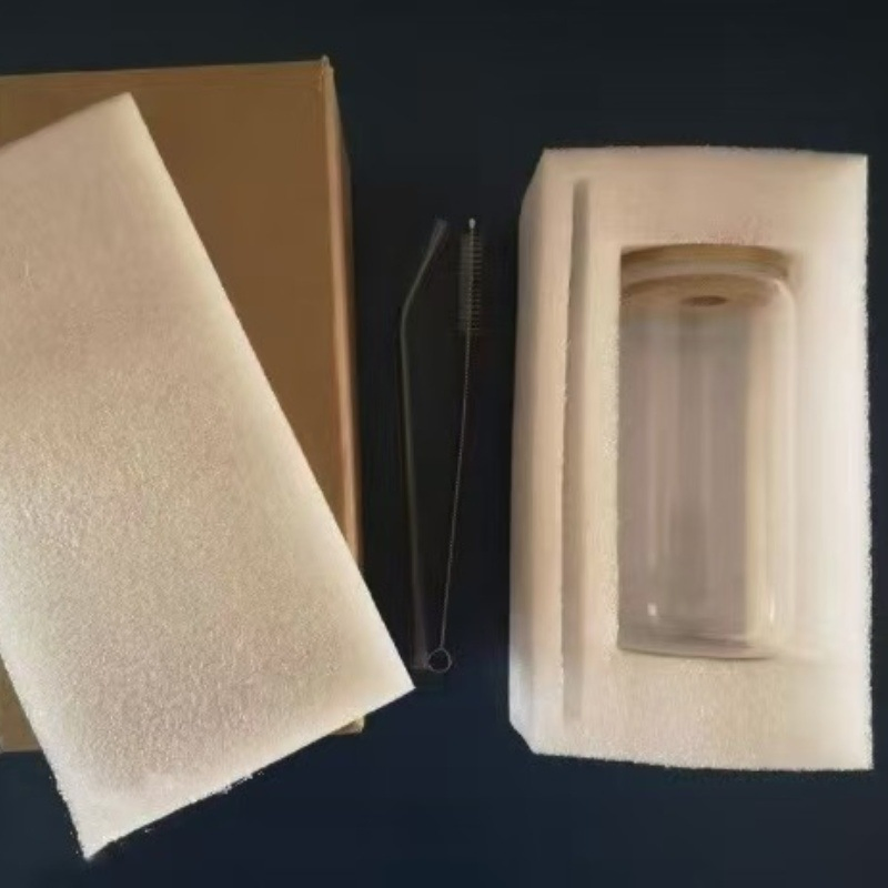 Стеклянная бутылка для воды и кофе с крышкой и трубочкой