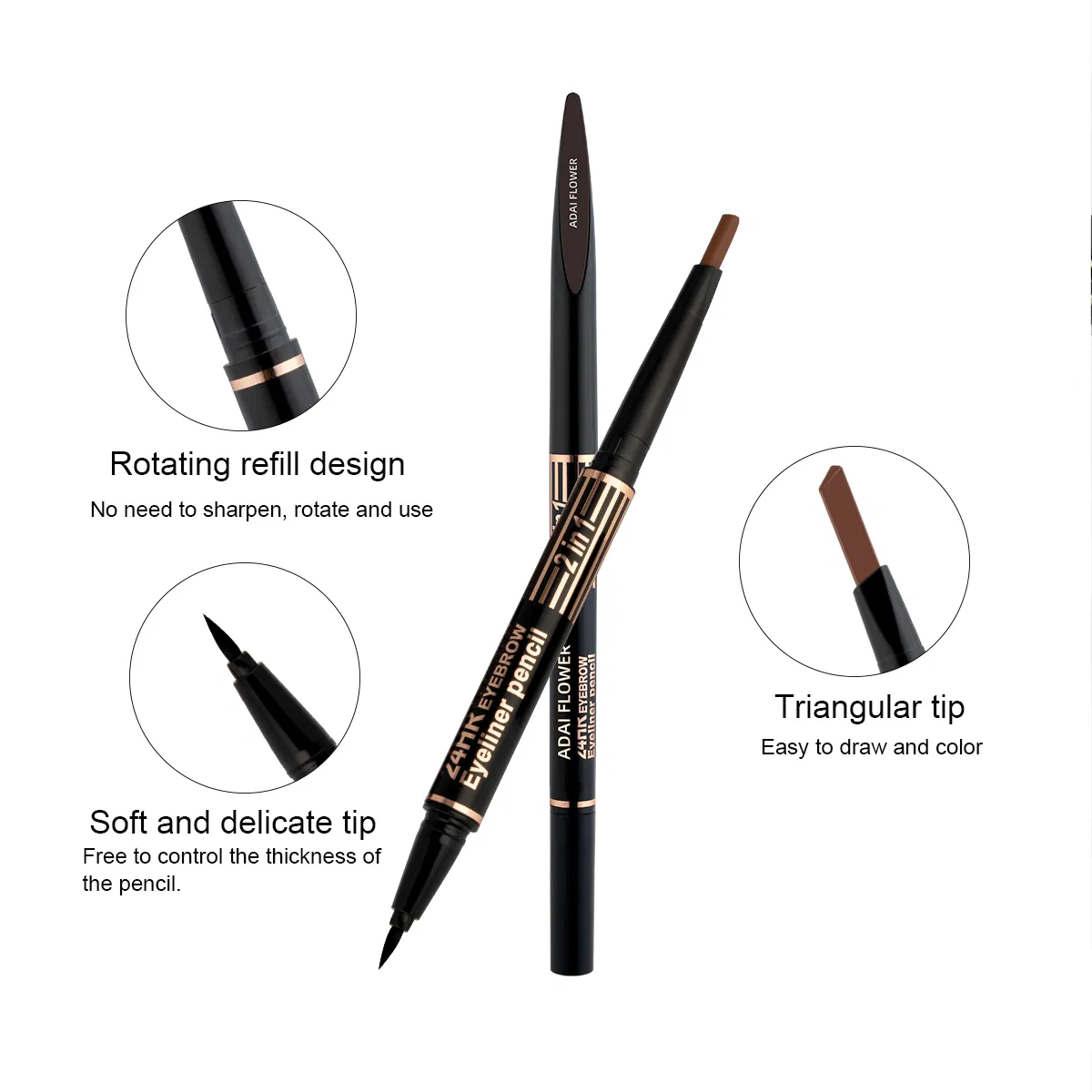 Best Waterproof Smudge Proof Long Lasting Grey Black Eyebrow Pencil Liquid Eyeliner