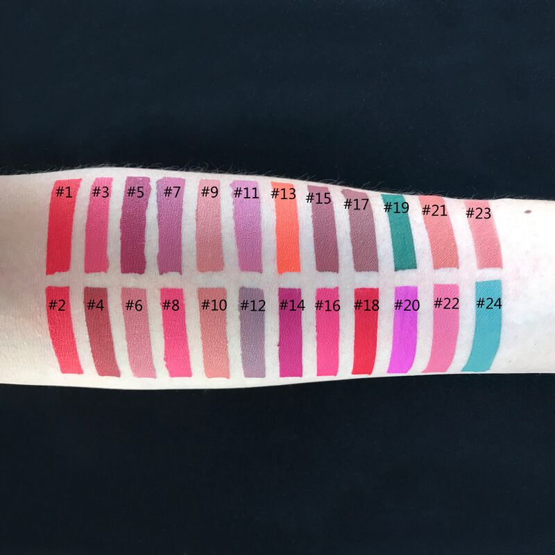 Liquid Lipstick Lipcream Long Lasting Waterproof, Full Coverage 24 Colors Esg13554