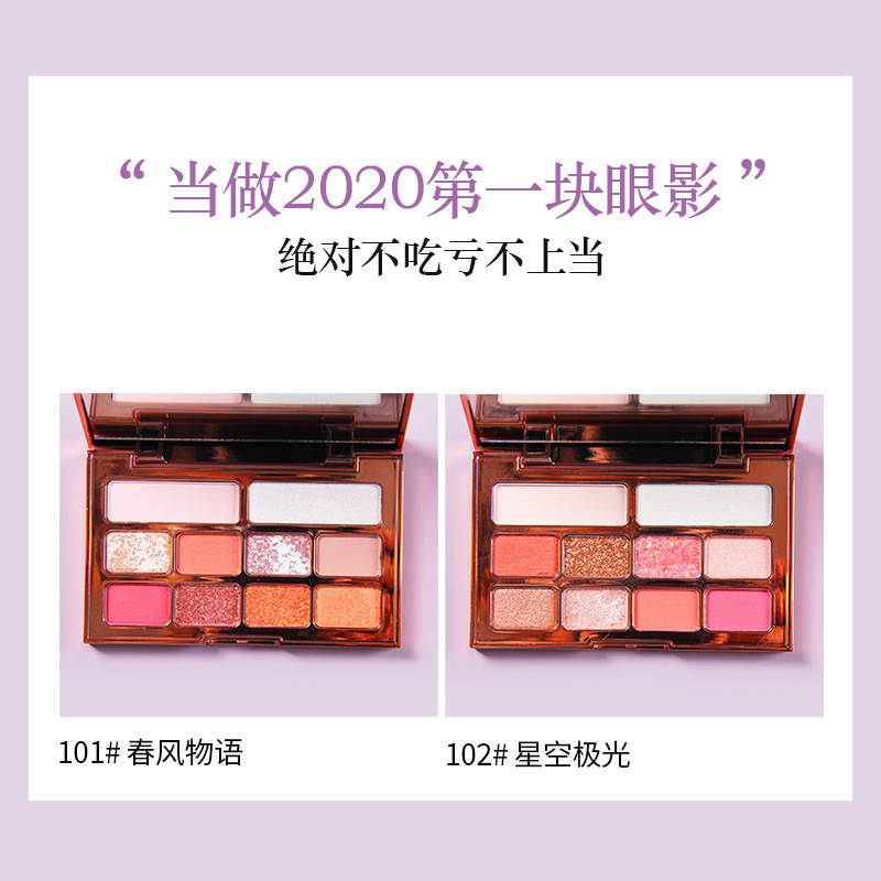 6 Long -Lasting Eyebrow Powder Shadow Shadow Palette with Soft Brush and Mirror