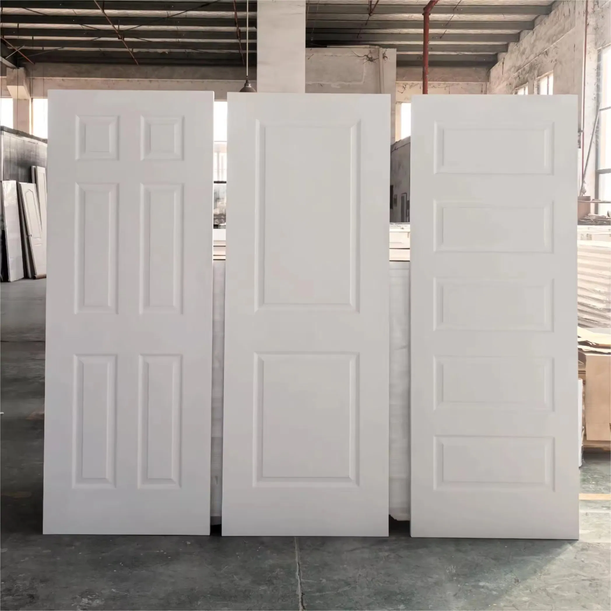 White Primed Interior HDF Wood Panel Moulded Hollow Core Wooden Door for Bedroom