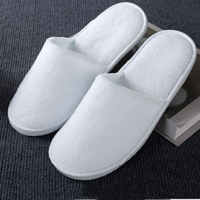 Custom SPA Guest Disposable Bathroom Soft Coral Fleece Hotel Slippers