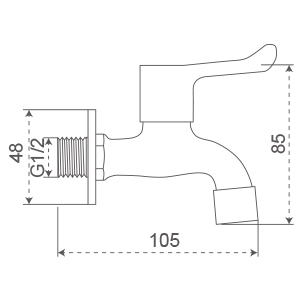 Classic Smooth Surface Garden Wall Mounted Customized Stainless Steel Bib Tap