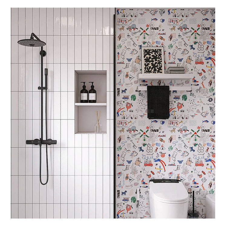 Bathroom Vanity Style Decor Brown Flower Ceramic Wall Tile Floor Tiles