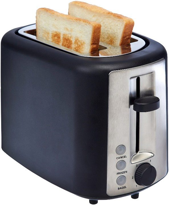 Durable Black Silver 6 Shade Settings 2 Slice Extra Wide Slot Toaster