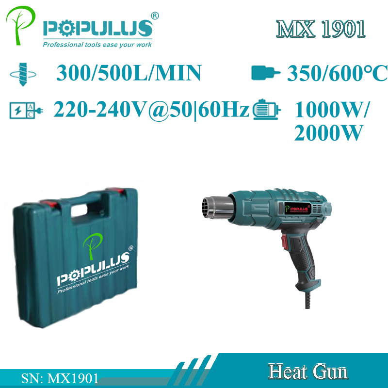OEM 2000W Heat Gun Power Tools Hot Air Industrial Dual Temperature Electric Heat Gun with Nozzle