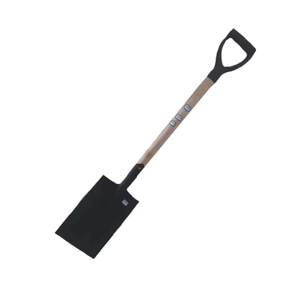 Hautine S512D Deep-Dig Shovel W/D Shaped Grip Wooden Handle, Black