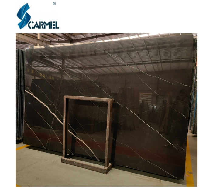 Natural Polished Black Marquina Marble Slab