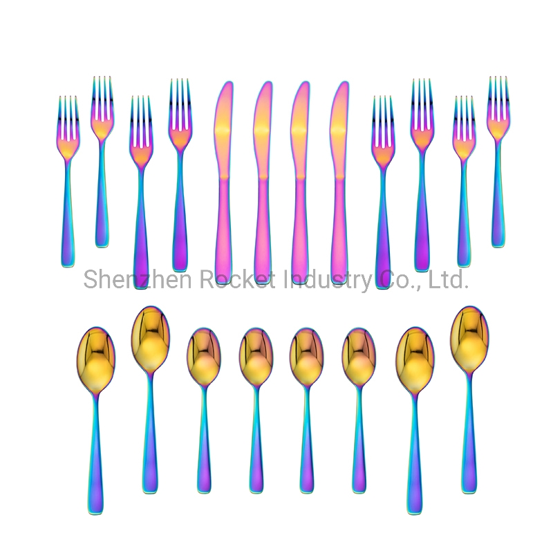 Small Colorful Spoons and Forks Stainless Steel for Dinner