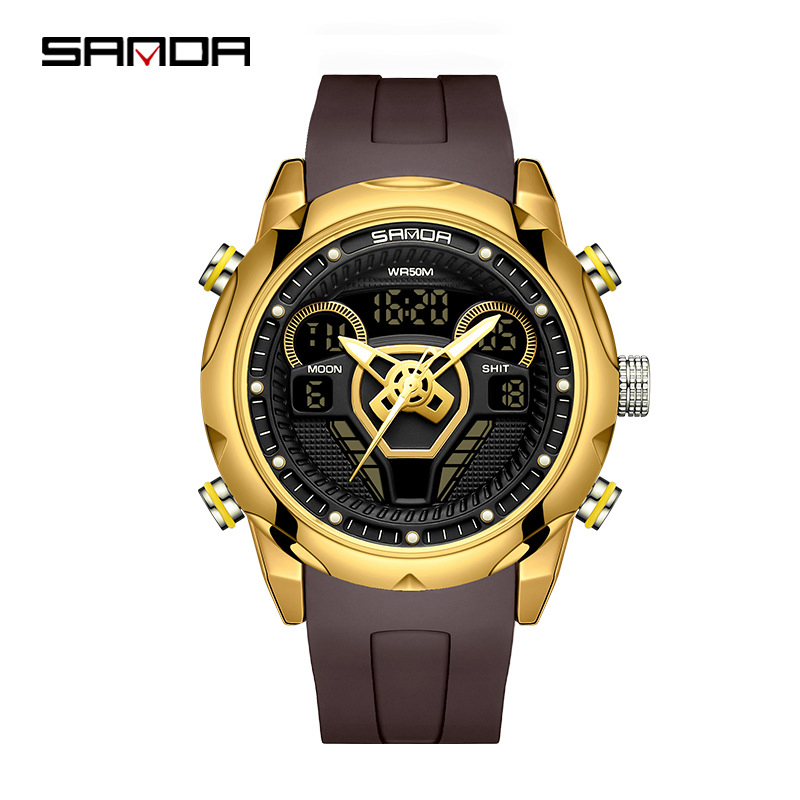 Famous Brand Sanda 9022 Waterproof Outdoor Activities Analog Digital Watch