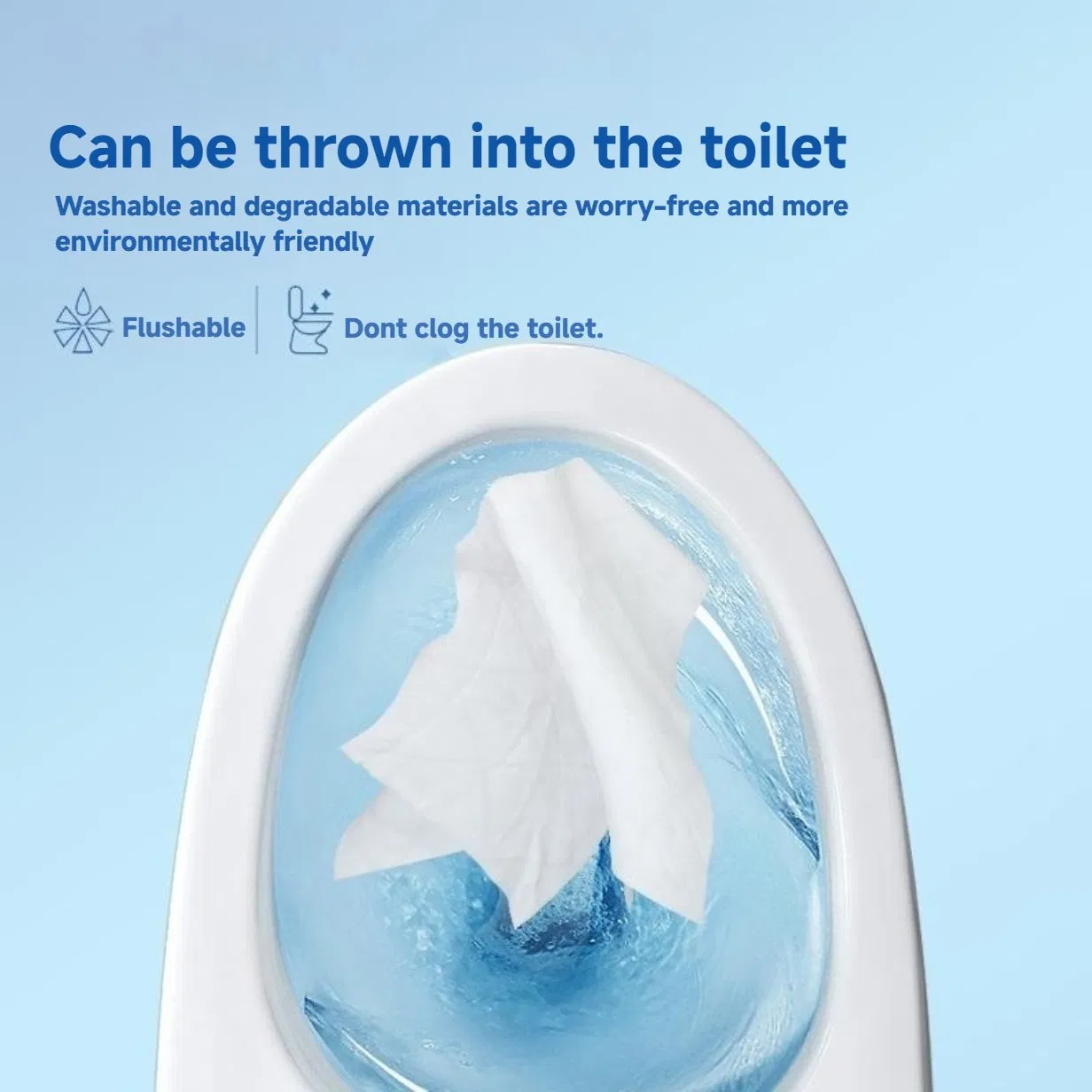 OEM Environmental Hygiene Wiping Buttocks Flushed Down The Toilet Wet Wipes