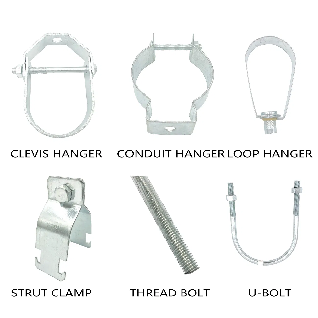 Pipe Fitting Clevis Hanger Conduit Hanger Loop Hanger Strut Clamp Thread Bolt U Bolt