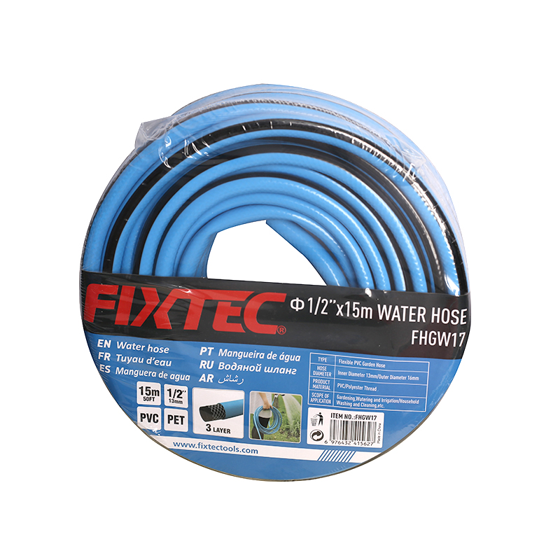 Fixtec 1/2"X15m Soft High Pressure PVC Flexible Garden Hose for Water