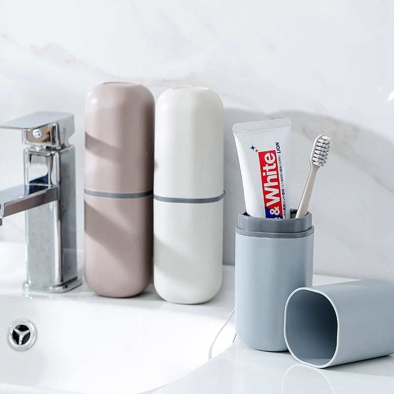 Travel Toothbrush Cup Toothpaste Storage Box Portable Set Plastic Wash Cup