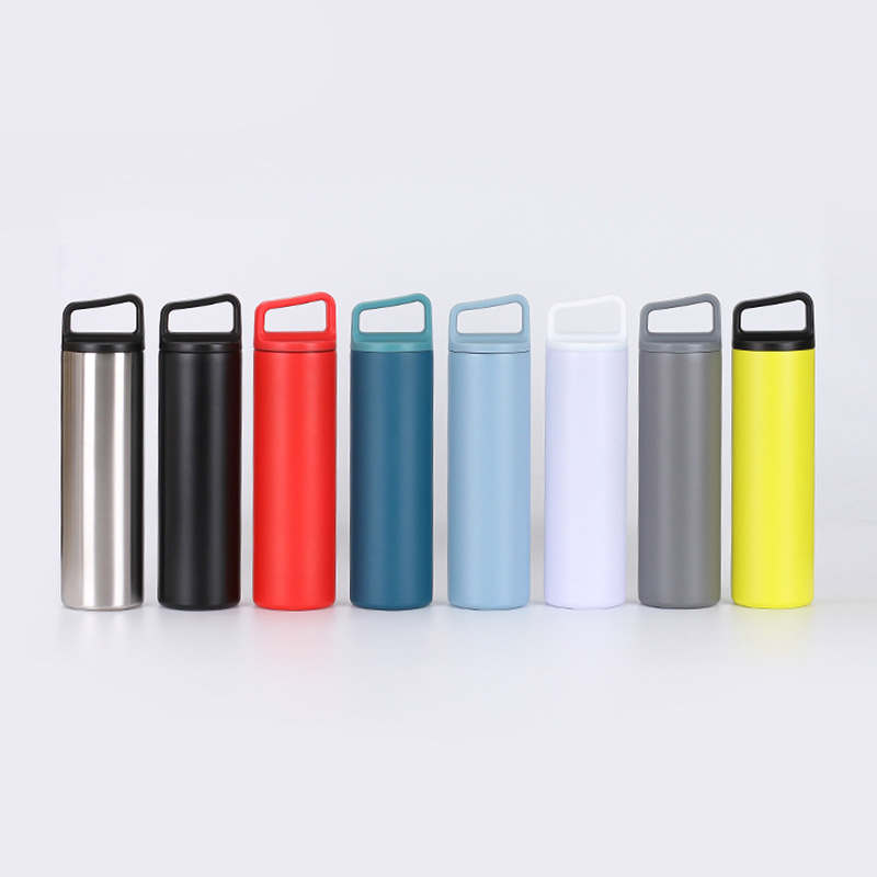 16oz/20oz Wide Mouth Water Bottle Insulated Leakproof 304 Stainless Steel Vacuum Flask with Handle