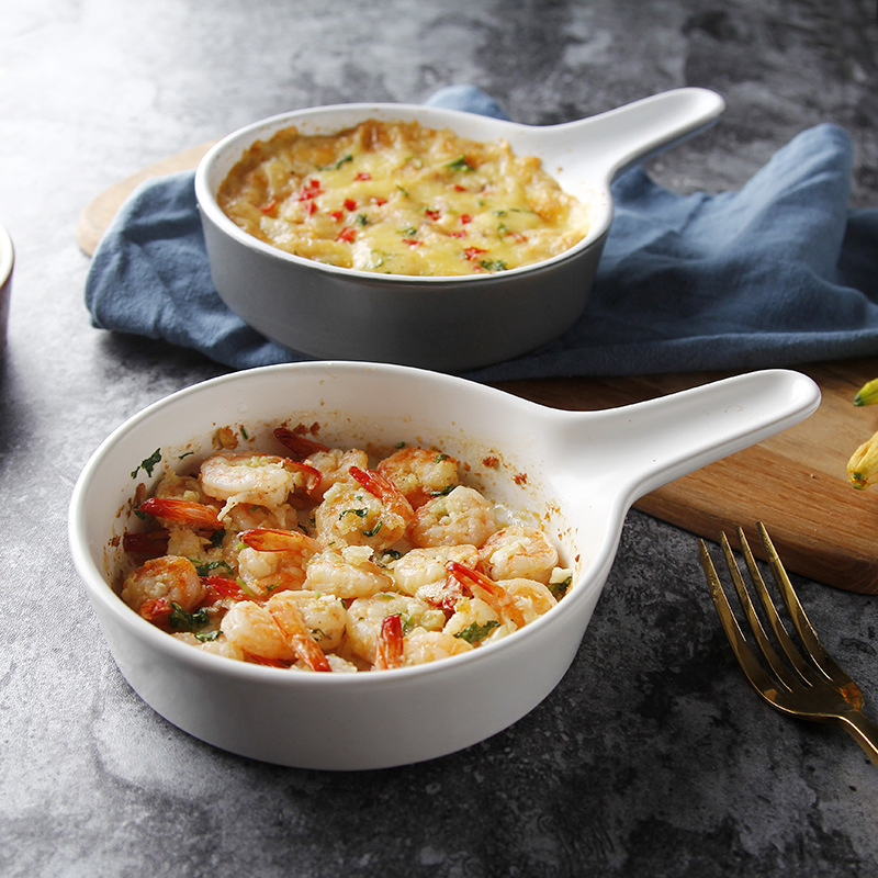 OEM Ceramics Cake Pan Single Handle Non-Stick Cake Pizza Bowl Cakes Muffin Loaf Bowl