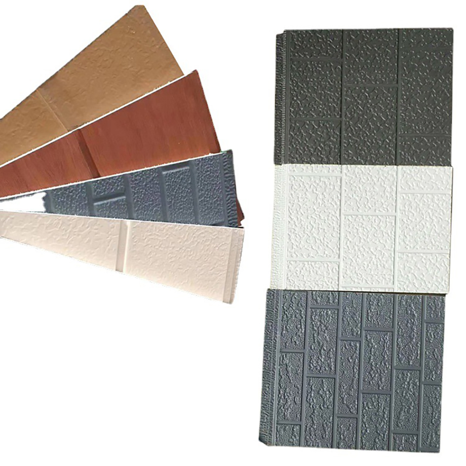 Noise Reduction Carved Metal Plate Outer Covering Wall Board PU Insulated Cladding Panel for Home House Decoration