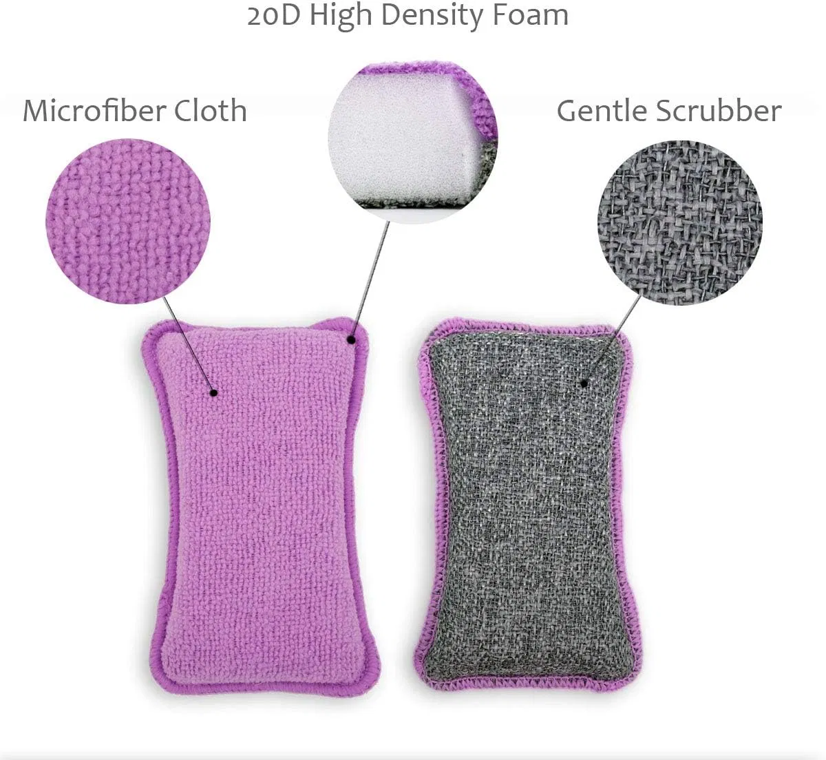 Kitchen Home Free Sample 8 Pack Washing Towels Scouring Pad Sponge Brush