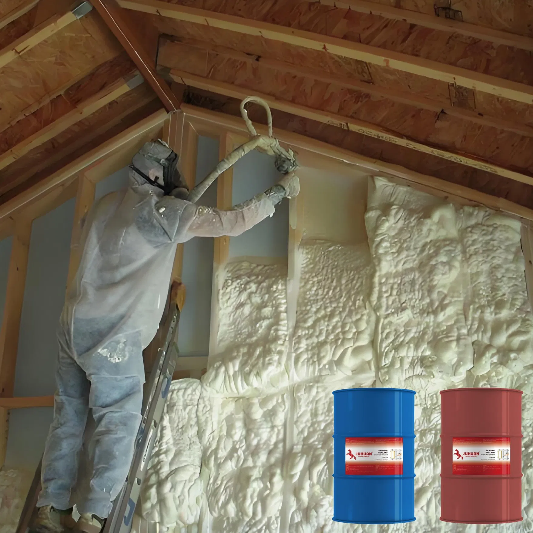 Two-Component Polyurethane Spray Foam Closed Cell PU Foam for Roof Insulation