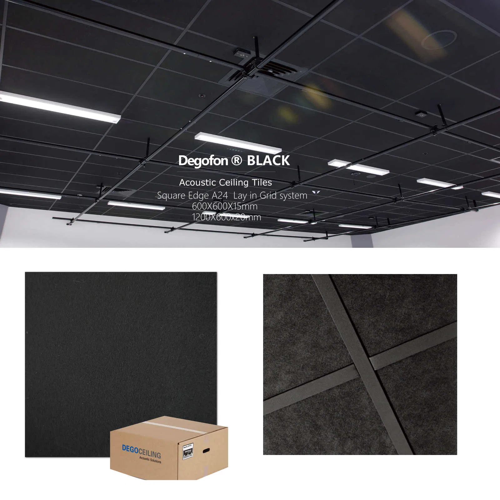 2X2 Fireproof Decorative Ceiling Tiles Sound Insulation Panes