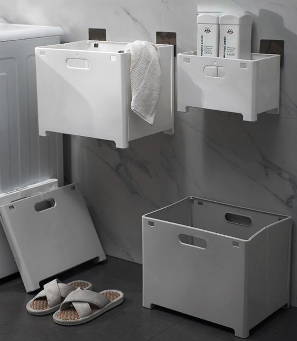 Hot Selling Collapsible Laundry Baskets Dirty Clothes Storage Bins Plastic Hanging Type Foldable Laundry Basket