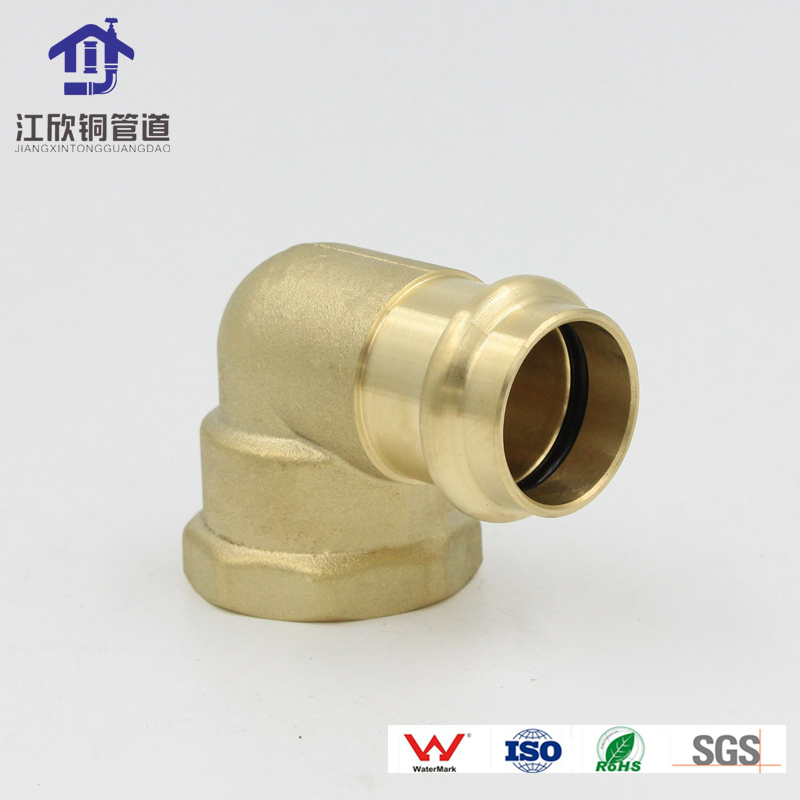 Brass Press Elbow Thread to Valve Plumbing Fitting Female Male Knee