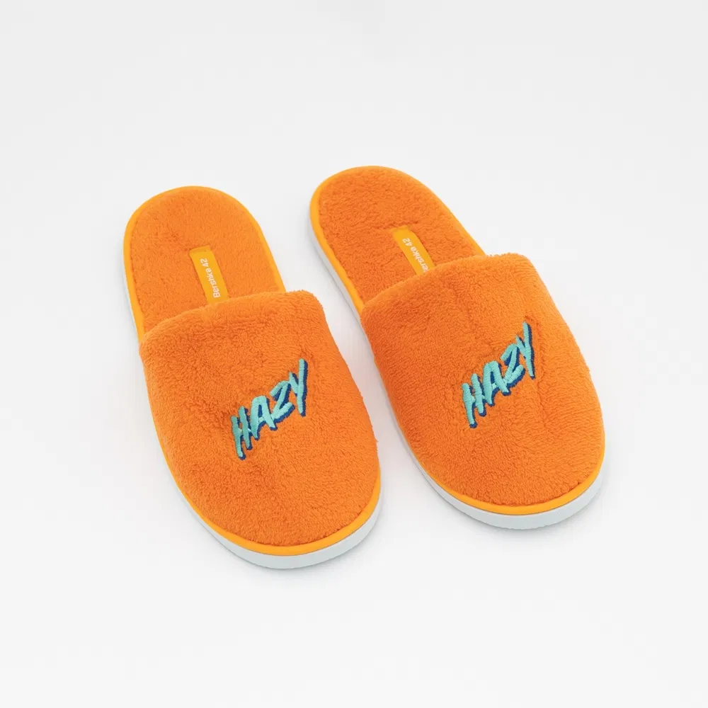 Non-Woven Material Custom Colors Screen Printing Logo Disposable Cheap Hotel Slippers