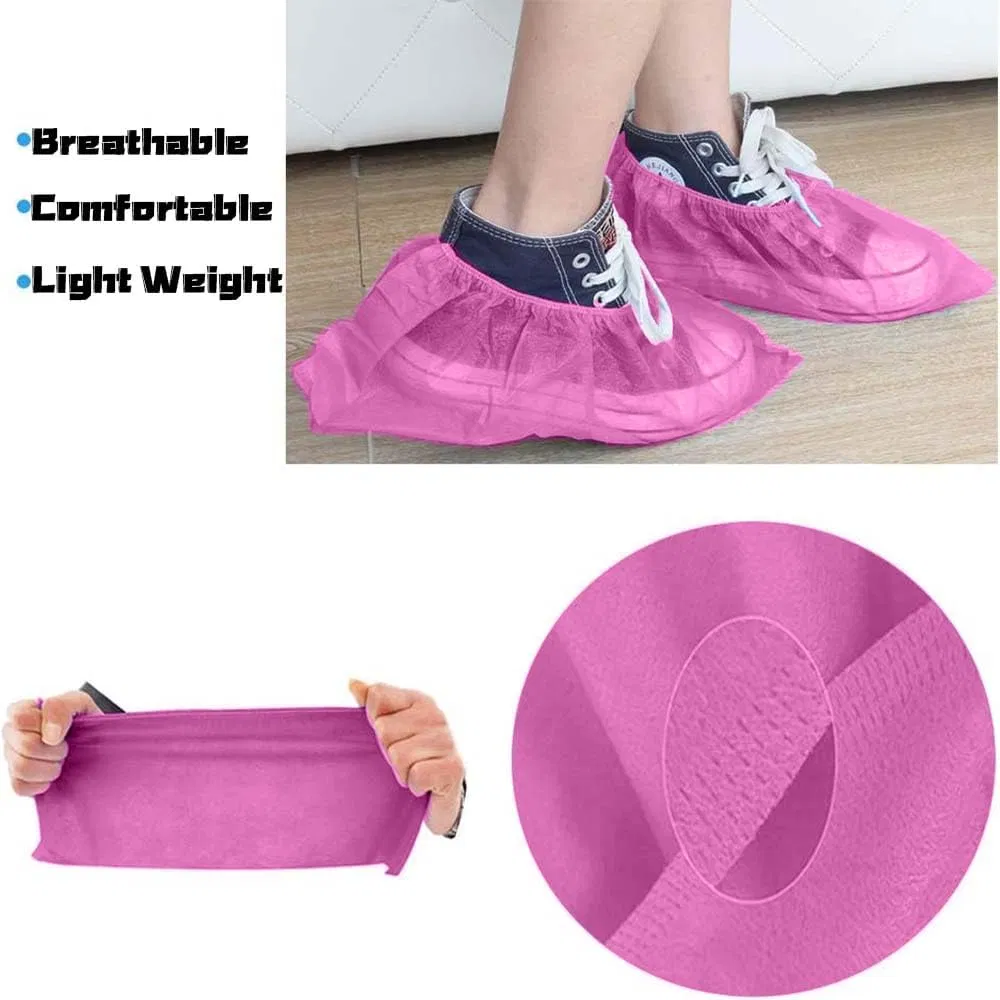 Pink Non-Slip Durable Thicked Non-Woven Overshoes Protector Disposable Shoe Cover