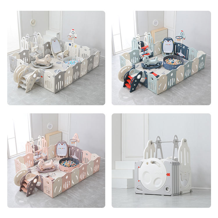 Children Kids Play Yard Plastic Baby Playpen Indoor Safety Gate Fences Playpens