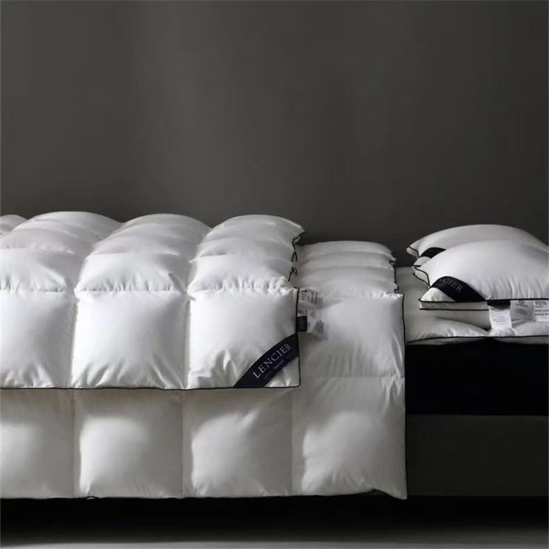 Nantong White Cotton Hotel Quilted Comforter Set