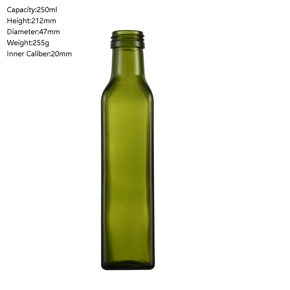 750ml 534G High Quality Square Clear Olive Oil Vinegar Glass Bottle with Screw Cap