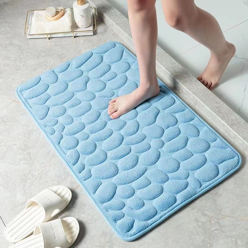 Popular Cross-Border Direct Supply Household Pebble Texture Absorbent Floor Mat