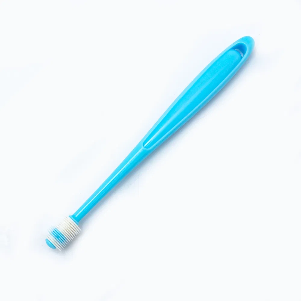 Wholesale Pet Cleaning Supplies Plastic Cat Oral Cleaning Brush Soft Rubber Head Pet Toothbrush