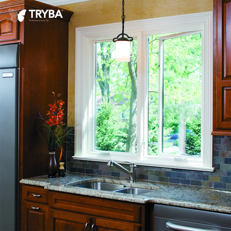 High Quality Triple Tempered Glass UPVC Side Hung Casement Window with Retractable Screen