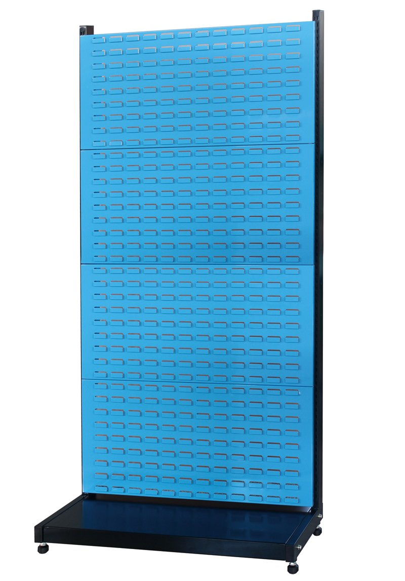 Medium Duty Garage Single Side Shelf with 4 Panel in Blue Colour