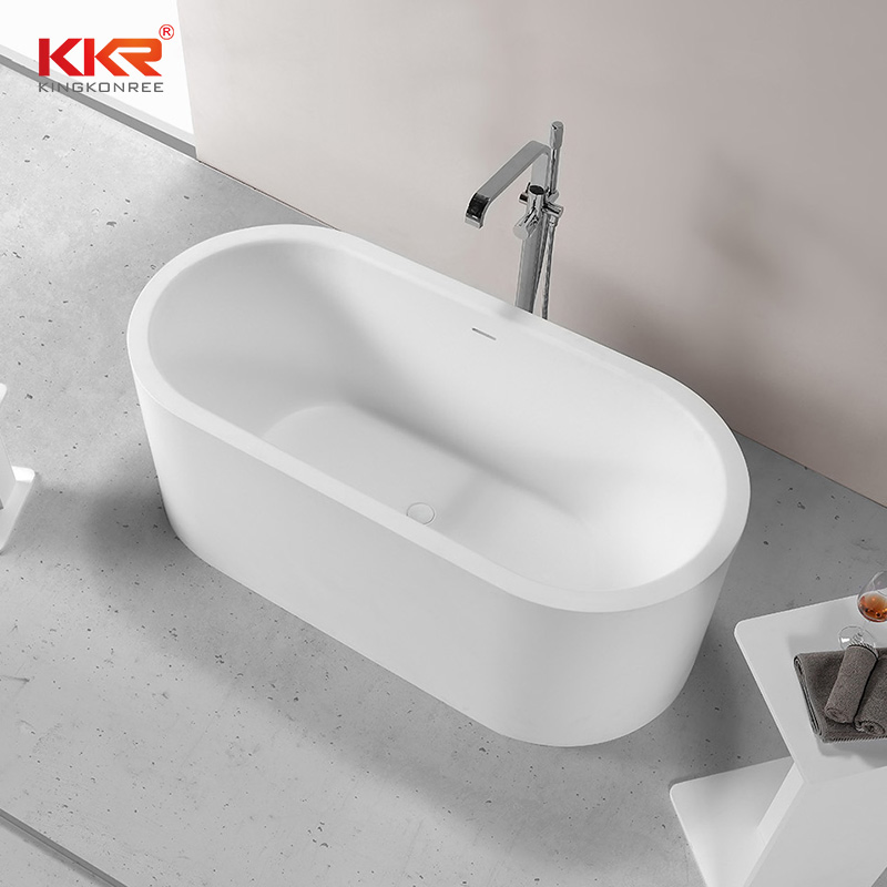 Cast Stone White Matt Bathroom Bath Freestanding Bathtub