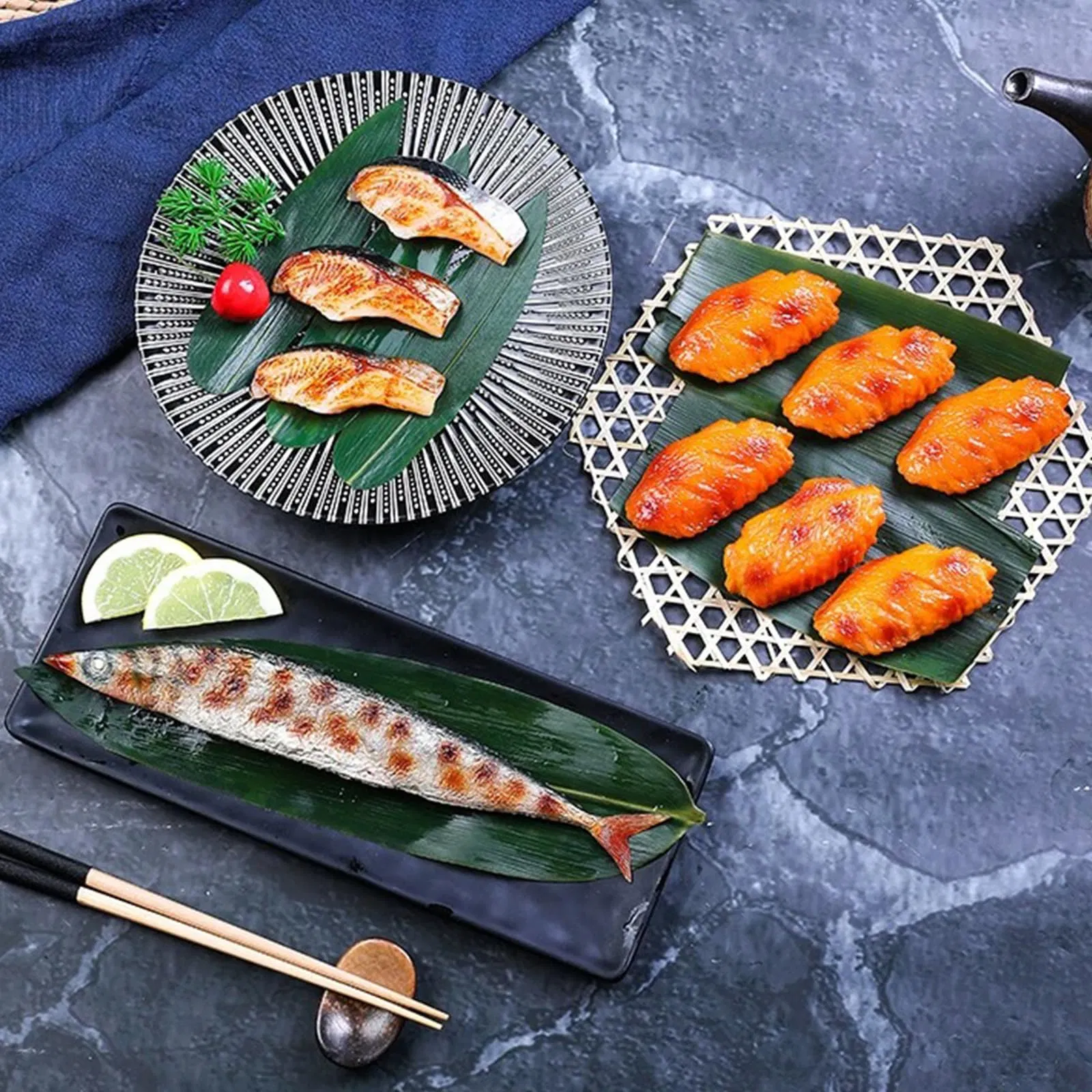 Fresh Banana Leaves for Cooking, Large Leaf Zongzi Bamboo Leaves, Banaba Leaf Sushi Decoration for Food