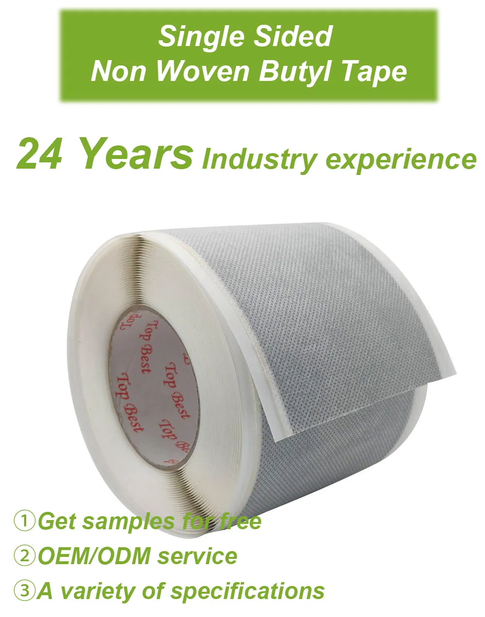 Roof Gap Sealing Tape Durable Non-Woven Butyl Rubber Tape
