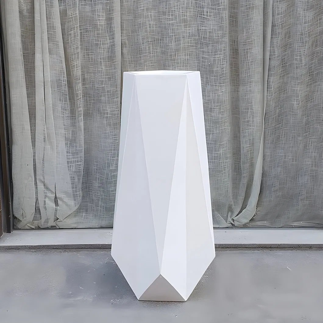 Newly Designed Stylish Diamond Shaped Floor Standing Large Flower Pot Shopping Center Building Indoor Vertical Garden Flower Pot