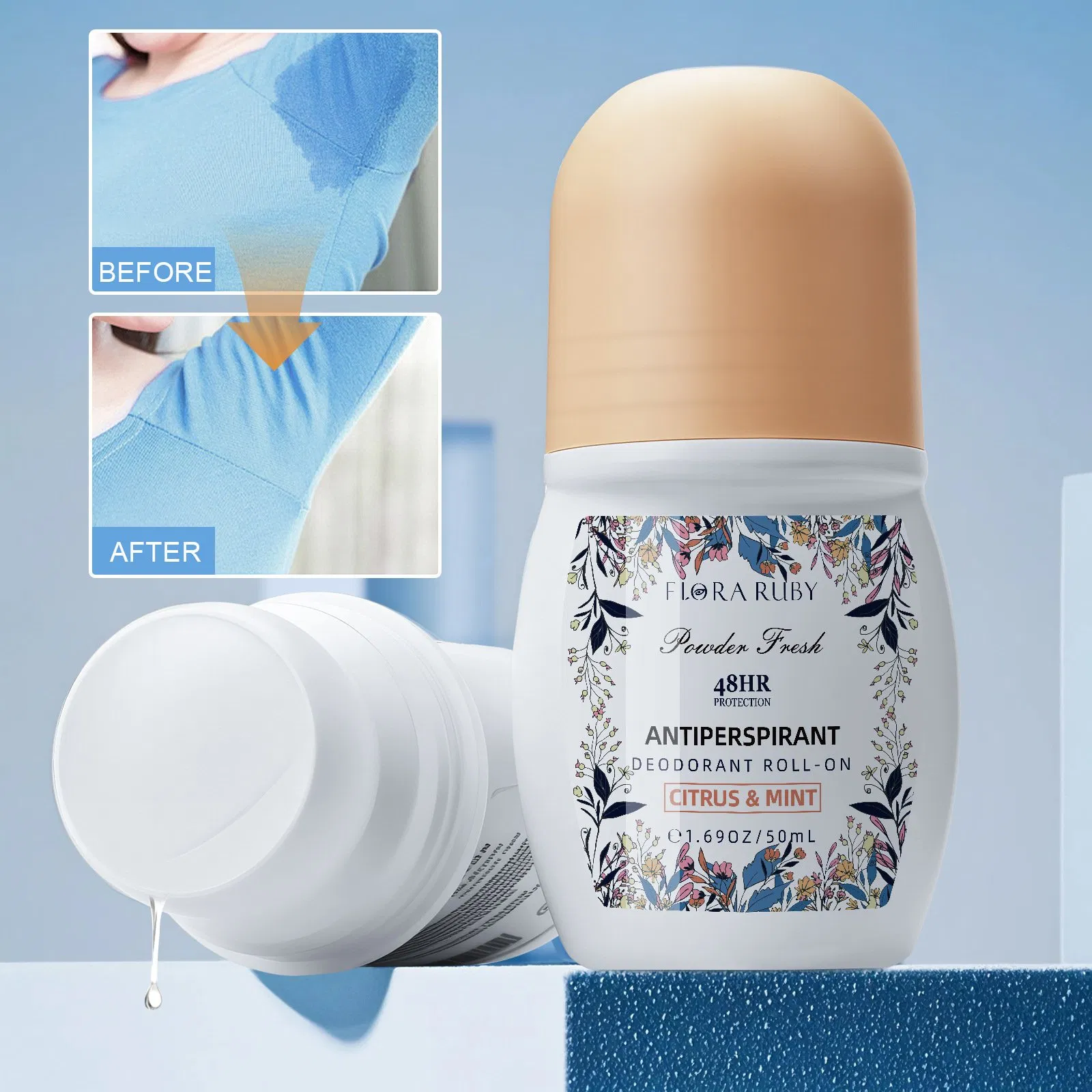 Non-Irritating Organic Deodorant Infused with Refreshing Pearl Beads
