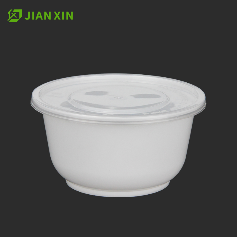 850ml PP/Pet Material Disposable Plastic Round Container Food Bowl Lunch Container with Lids