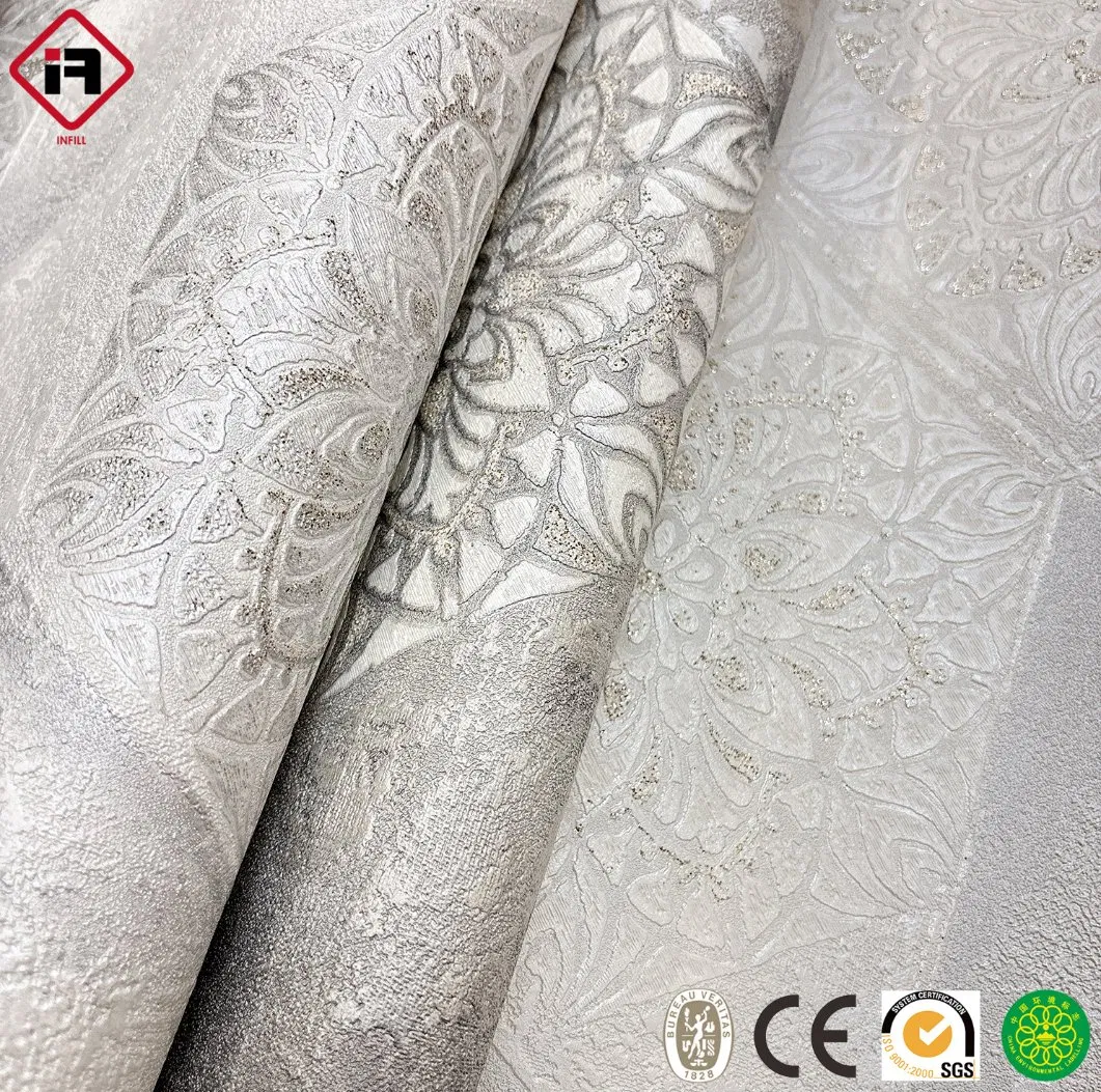 Wallpaper 3D Stone Black Textured Damask Wallpaper 106cm Width Gilding Waterproof Wall Paper for Home Deco