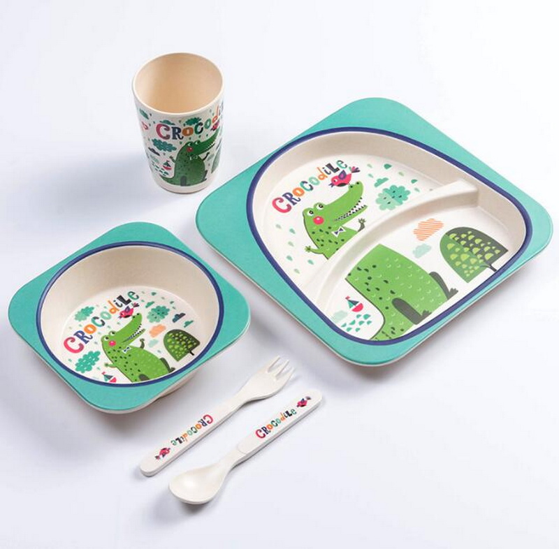 Bamboo Fiber Children′ S Dinnerware Set Creative Baby Cartoon Rice Bowl