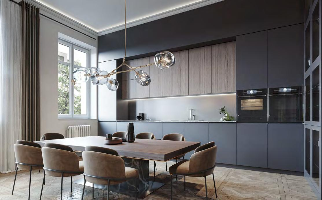 Customized MDF Laminate Kitchen Cabinets