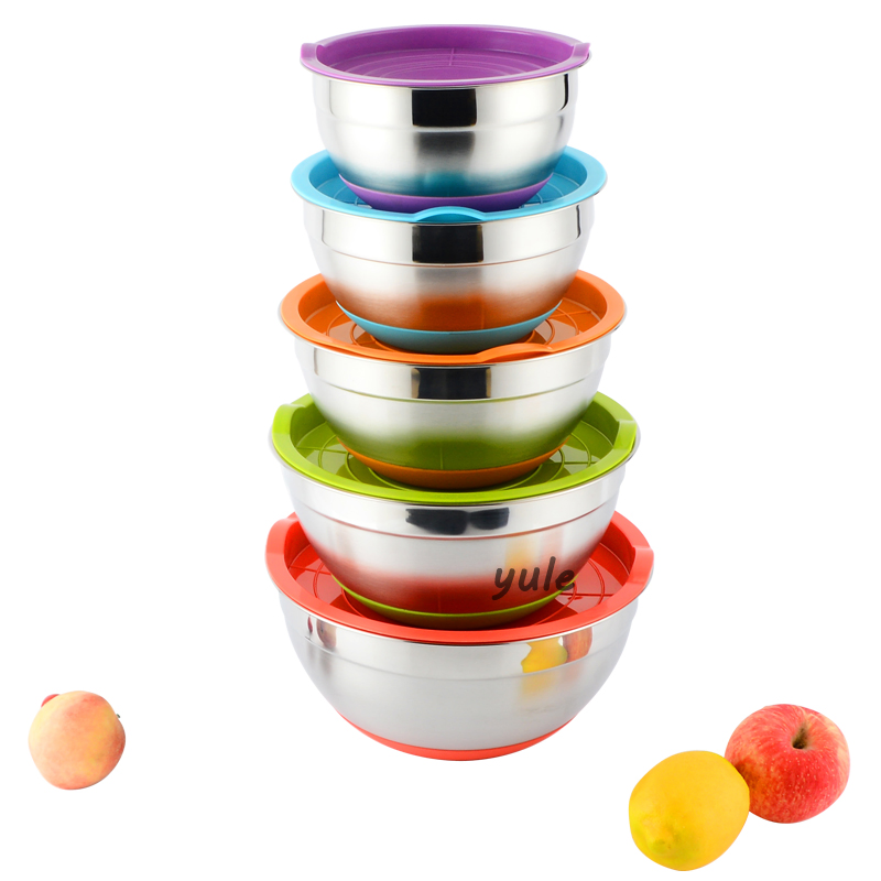 Food Container Multi-Size Takeaway Stainless Steel Salad Bowl with Lid