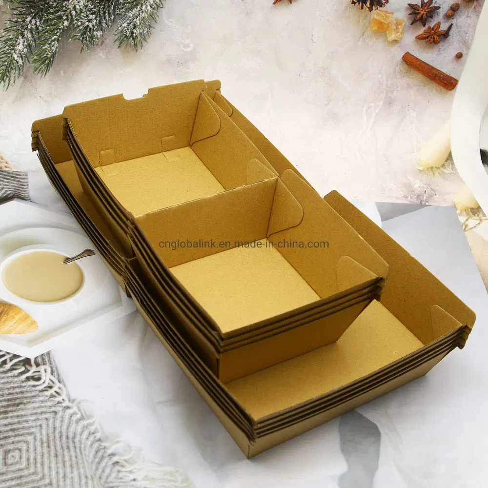 Disposable Take-out Food Packing Corrugated Cardboard Brown Paper Box