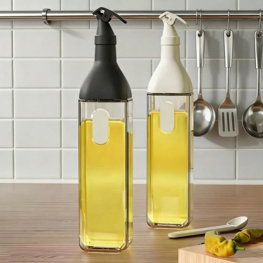 Square Shaped Oil Dispenser with Frosted Colored Finish for Elegant Table Presentation