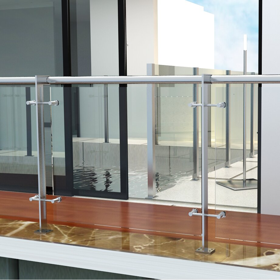 Frosted Privacy Stainless Steel Tempered Glass Handrail for Balcony Balustrade (DMS-B2117)