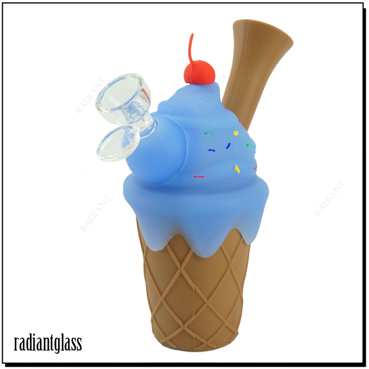 Ice-Cream Shapes Multi-Colored Cute Cupcakes Silicone Water Pipe