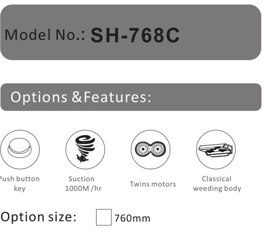 Ventilating Fan Grease Exhaust Chimney Wall Mounted Slim Cooker Hood Sh-768c